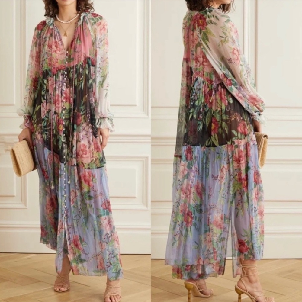 Zimmermann Bellitude asymmetrical floaty chiffon dress